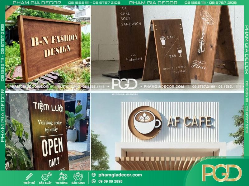 Làm Bảng Hiệu Trọn Gói Giá Rẻ Thi Công Báo Giá Tại TPHCM 27 làm bảng hiệu gỗ