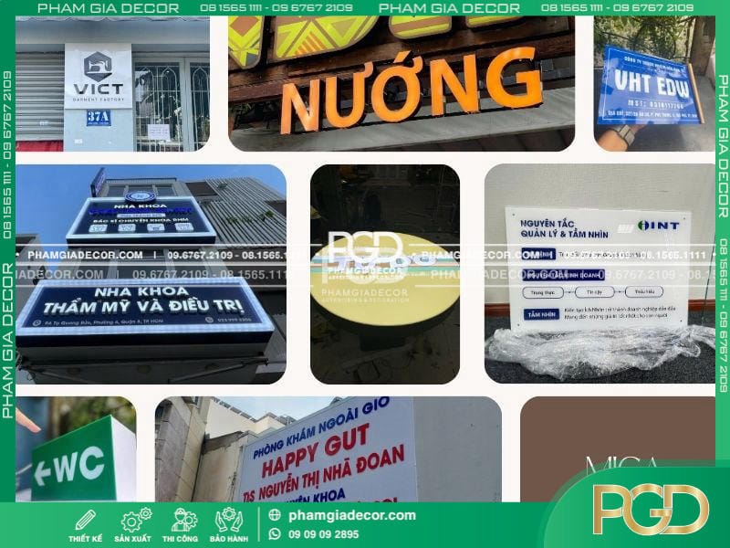 Làm Bảng Hiệu Trọn Gói Giá Rẻ Thi Công Báo Giá Tại TPHCM 8 làm bảng hiệu mica