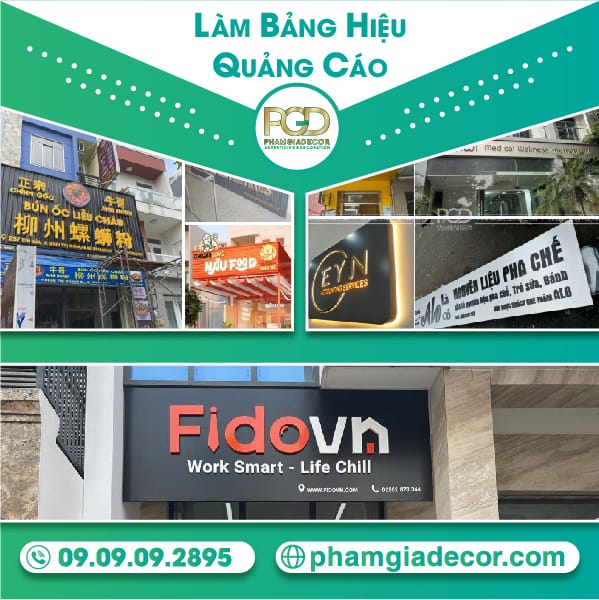 Làm Bảng Hiệu Trọn Gói Giá Rẻ Thi Công Báo Giá Tại TPHCM 1 dịch vụ làm bảng hiệu quảng cáo