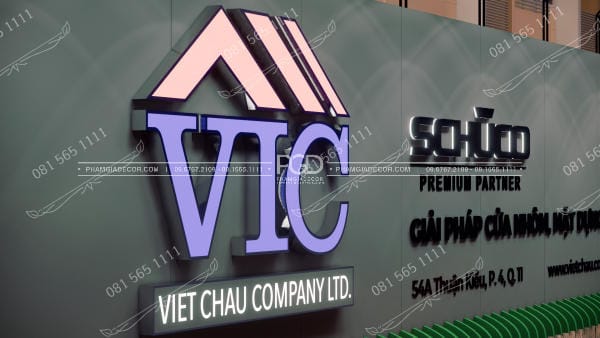 Bảng Hiệu Alu Dựng Chữ Nổi LED Viet Chau: Thiết Kế Độc Quyền 10 lam bang hieu alu chu noi led cong ty vic