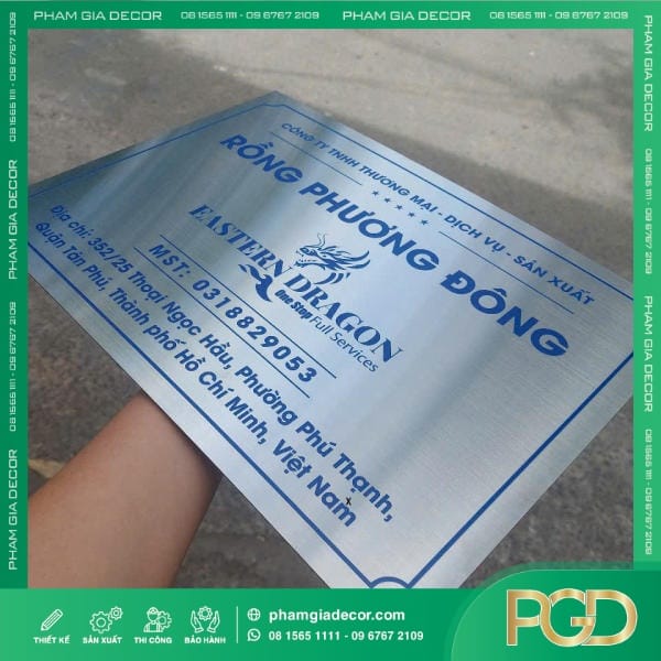 Bảng Tên Công Ty Inox Bạc Xước Đẳng Cấp Thương Hiệu Hiện Đại Cho Văn Phòng & Doanh Nghiệp 14 bang ten inox in uv cong ty