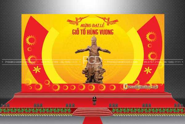 làm backdrop giỗ tổ hùng vương