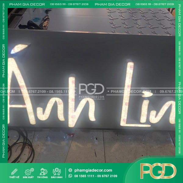 làm bảng hiệu alu chữ nổi