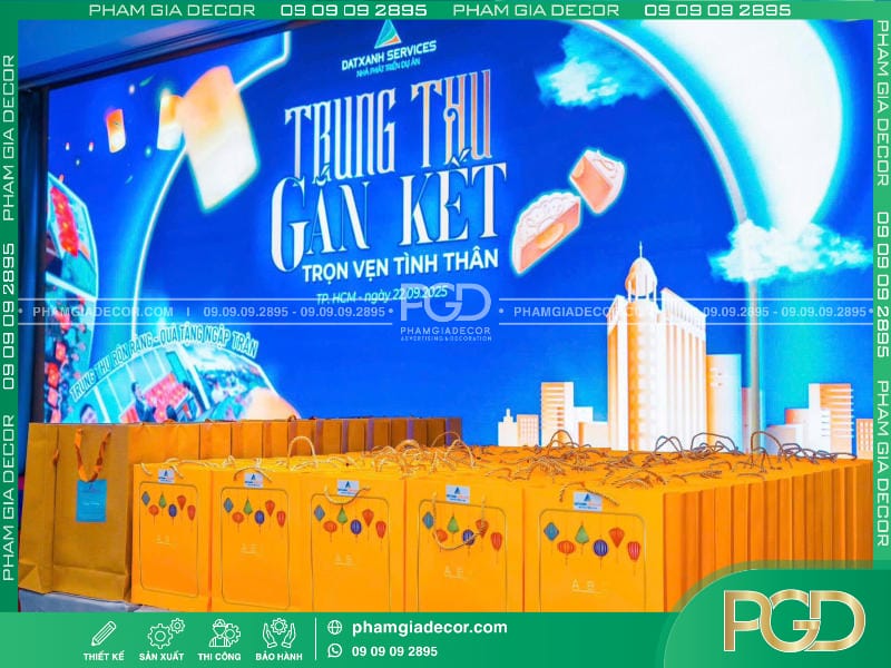 phối màu trang trí sân khấu trung thu