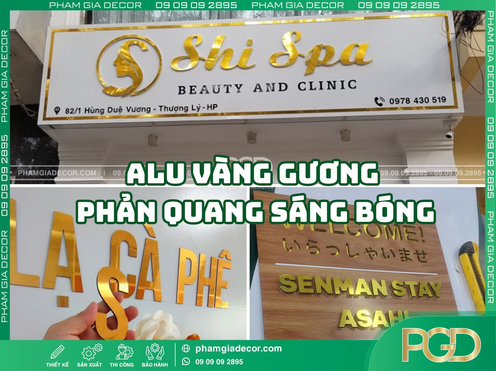 Alu Vàng Gương – bề mặt phản quang sang bóng