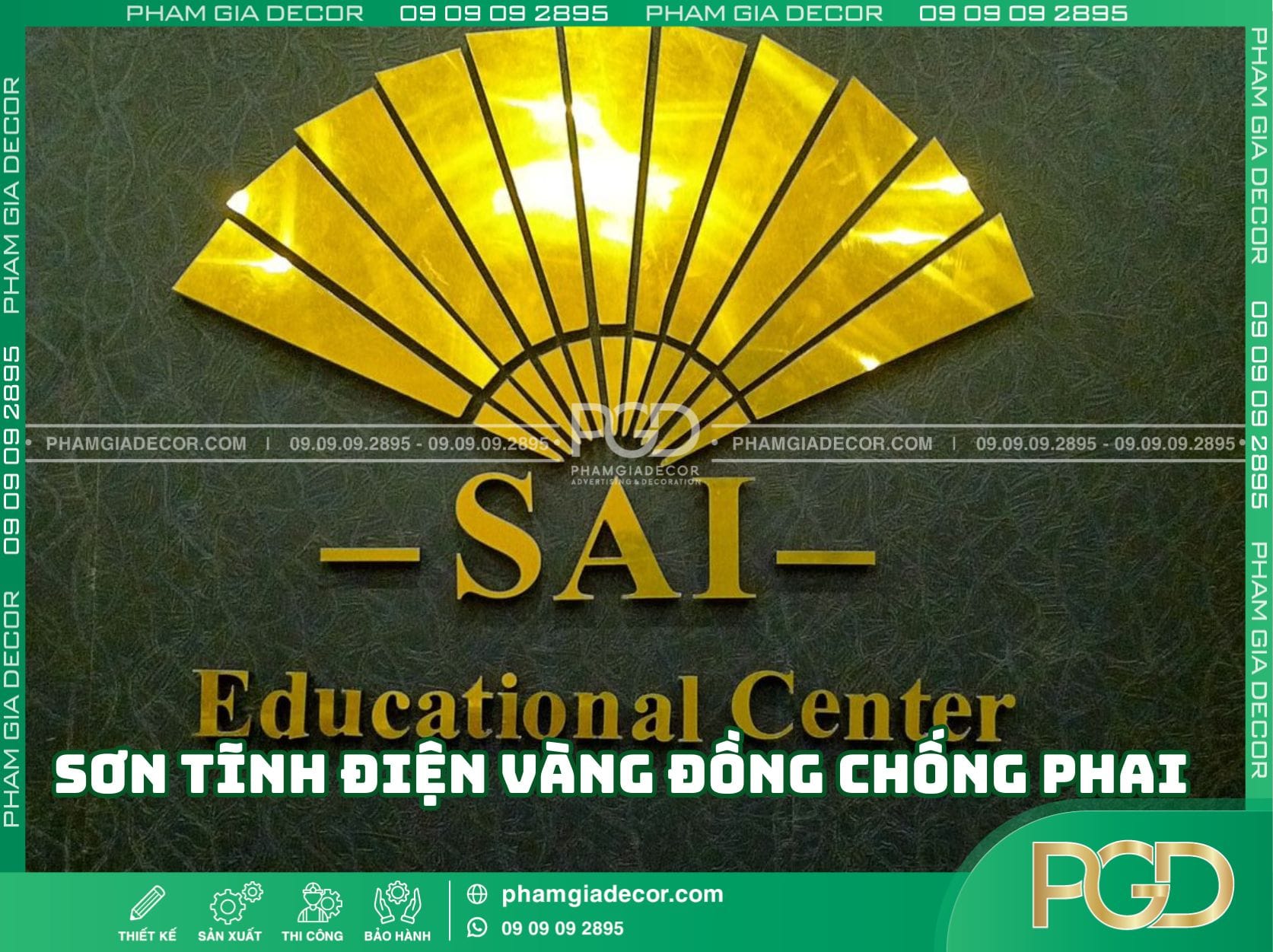Lớp sơn tĩnh điện vàng đồng chống phai