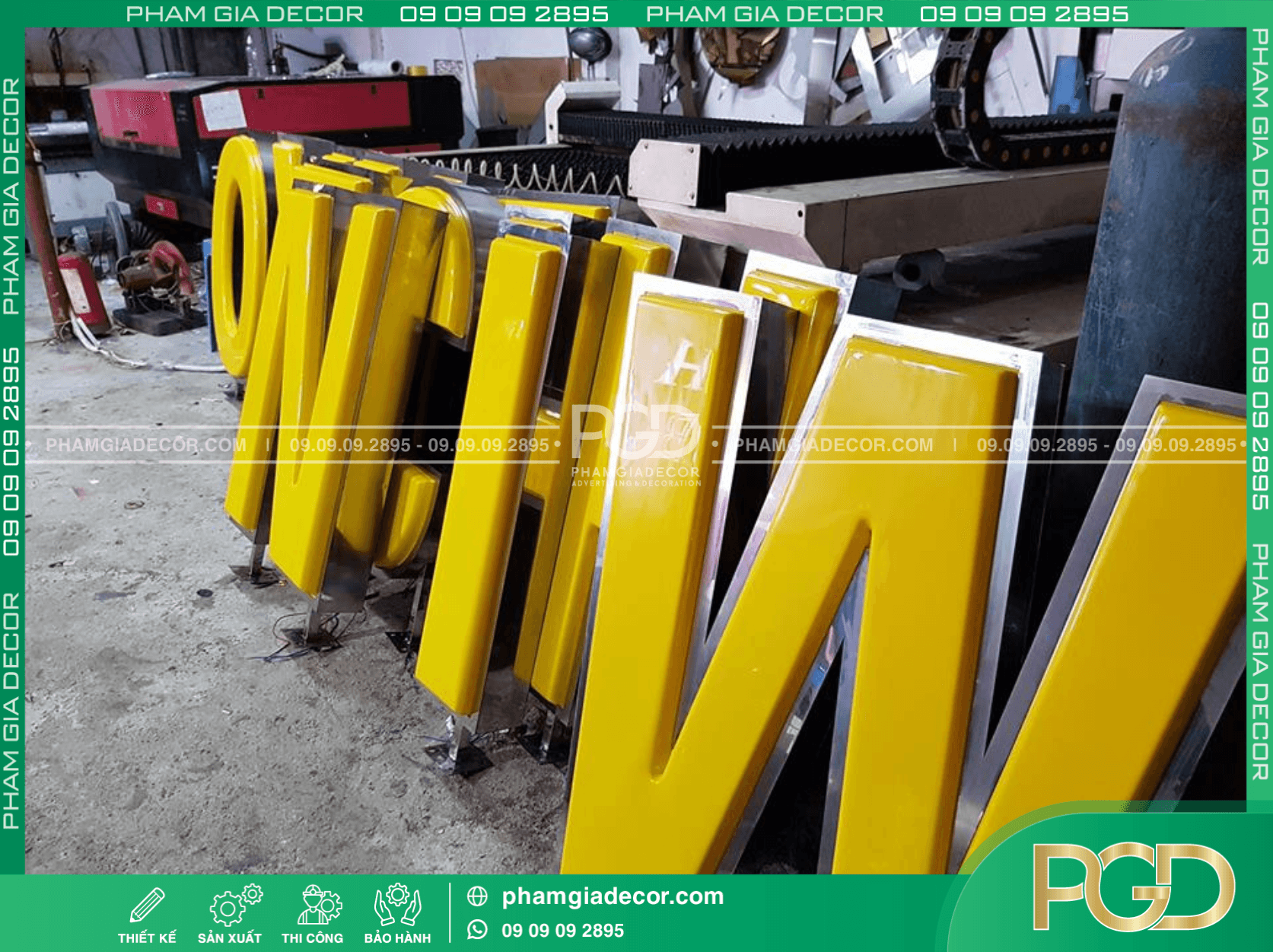 Làm Chữ MiCa Vàng Tại TP.HCM - Giá Rẻ - Thi Công Nhanh 5 Bảng hiệu chữ mica vàng chuẩn đẹp