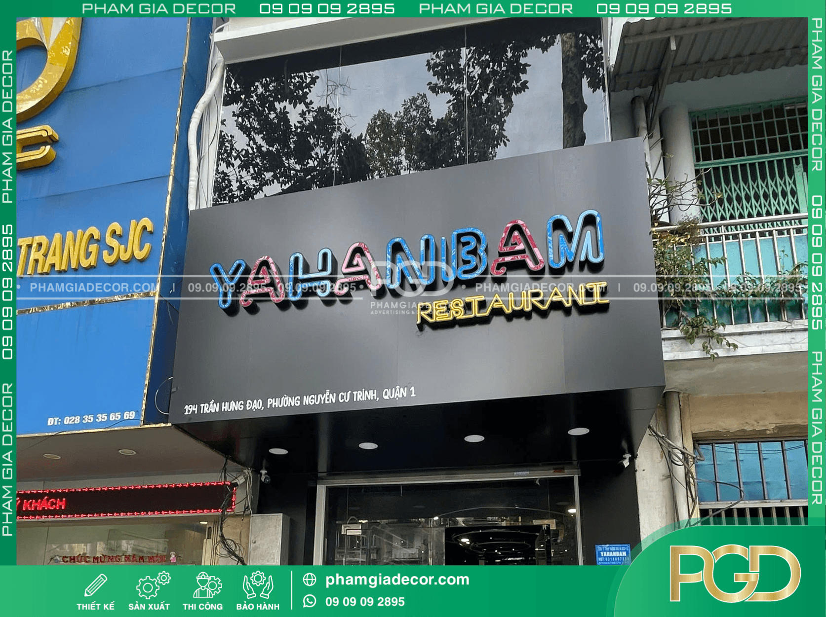 Bảng hiệu đẹp tân cổ điển với họa tiết tinh xảo