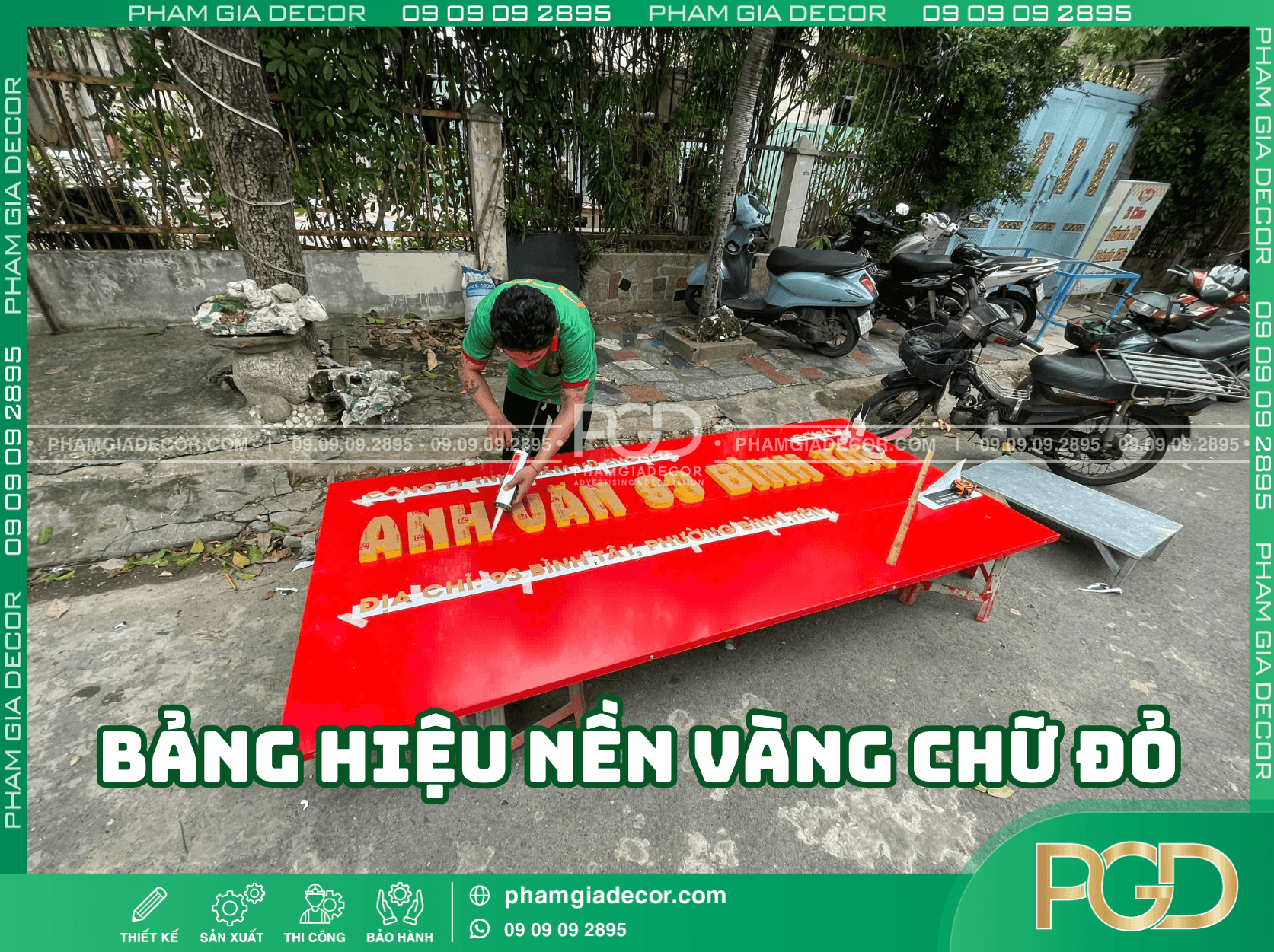 30+ Mẫu Bảng Hiệu Nền Đỏ Chữ Vàng Cho Mọi Ngành Nghề 1 Mặt tiền bảng hiệu nền đỏ chữ vàng nổi bật