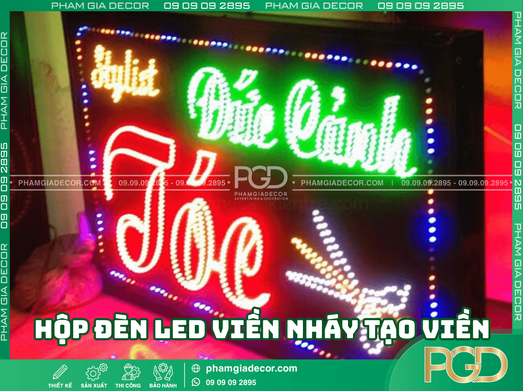 Top 1 Xưởng Làm Bảng Hiệu Quảng Cáo Uy Tín - Thực Hiện Nhanh 2 Khi làm hộp đèn Bảng hiệu quảng cáo LED viền nháy