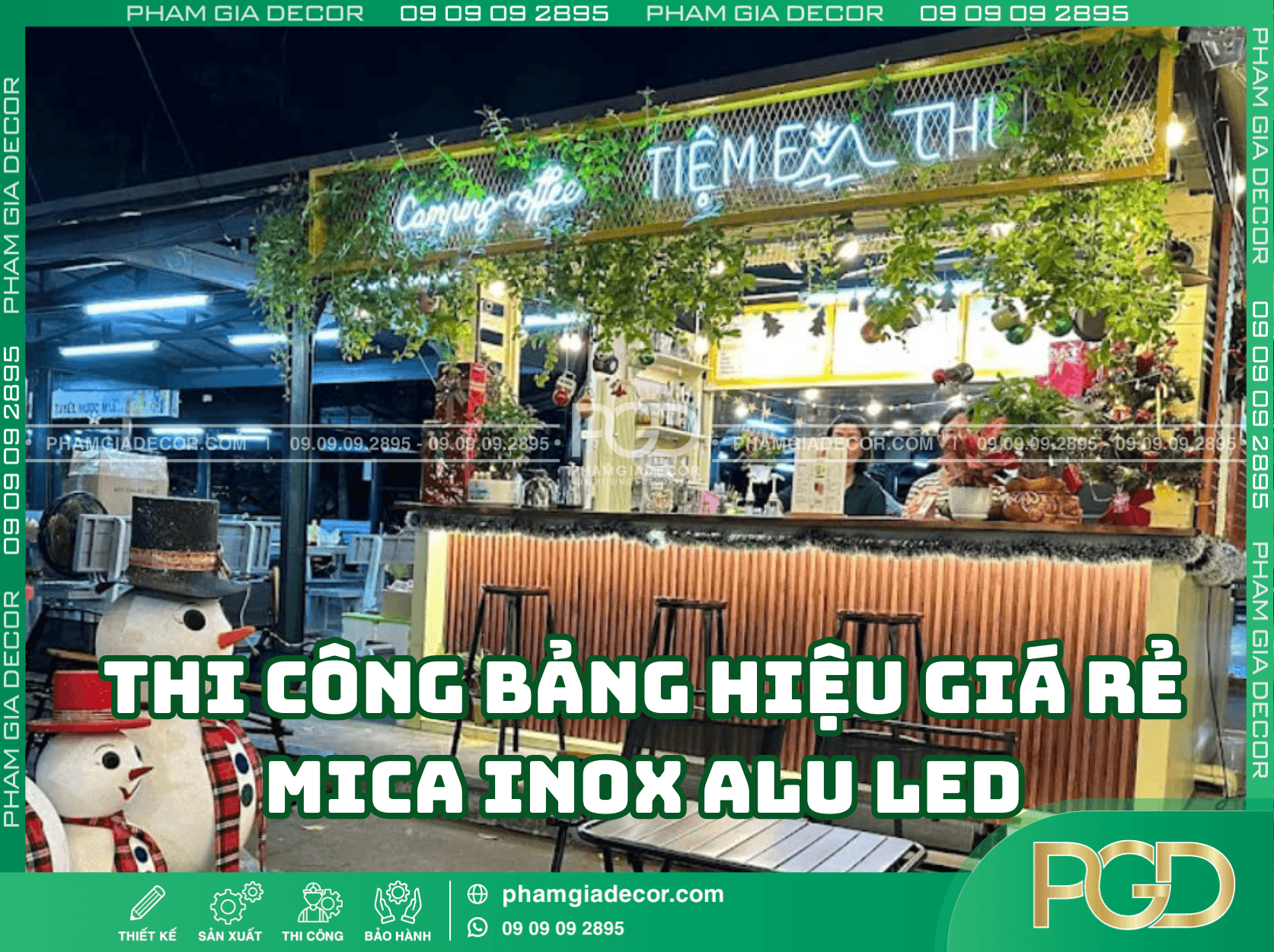 Thi Công Bảng Hiệu Giá Rẻ - Trọn Gói Siêu Tốc Tại TP.HCM 6 Thi công bảng hiệu giá rẻ Mica Inox Alu LED đẹp