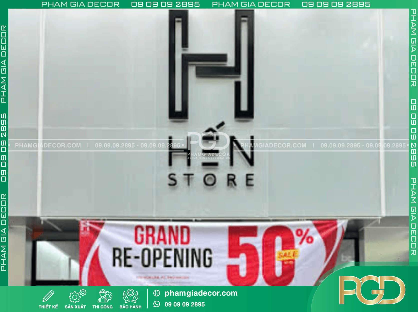 Thi công bảng hiệu sử dụng đèn led bền đẹp
