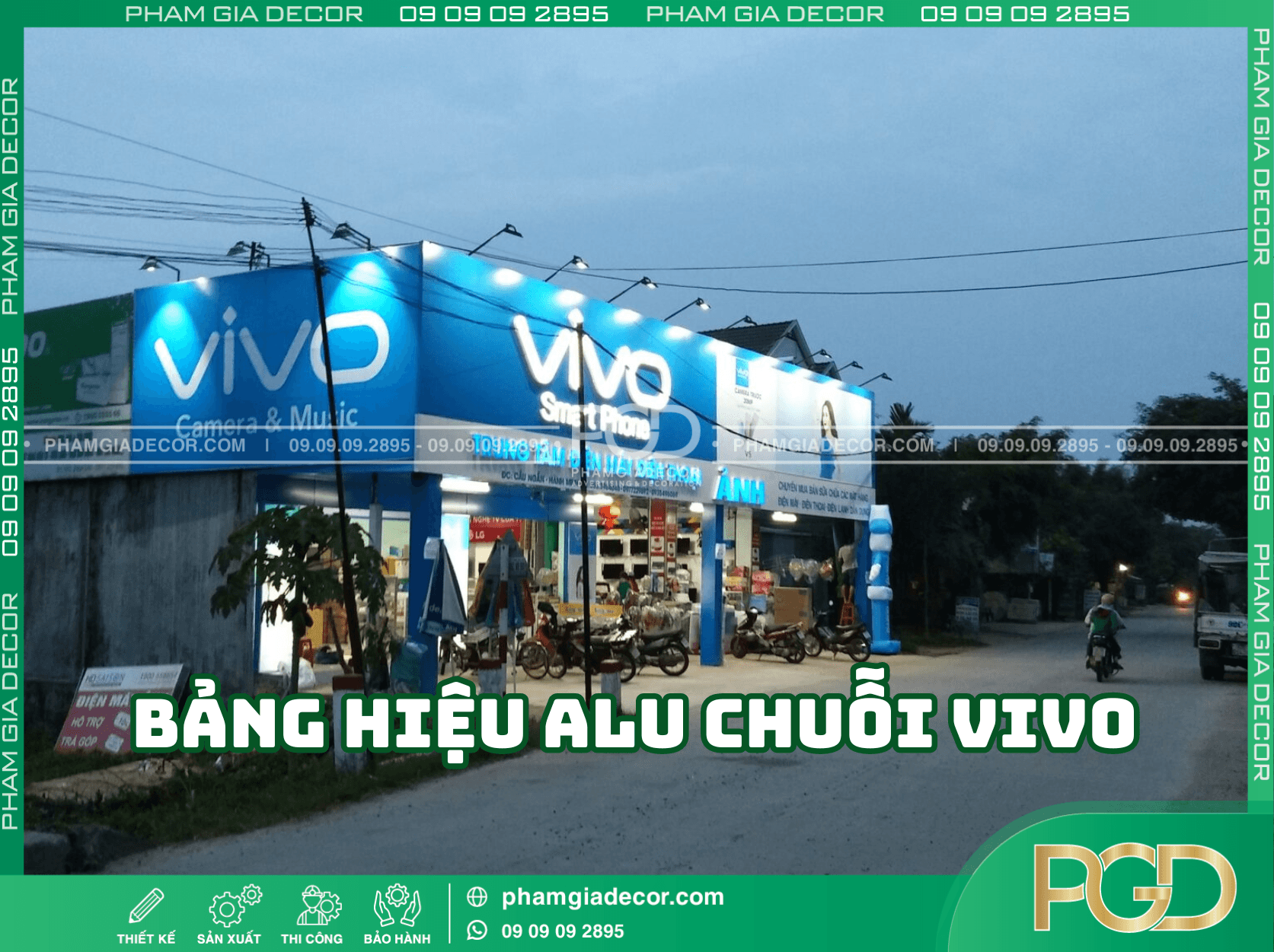 Top 1 Xưởng Làm Bảng Hiệu Quảng Cáo Uy Tín - Thực Hiện Nhanh 1 Ưu tiên vật liệu alu cho thi công bảng hiệu alu chuỗi ViVo