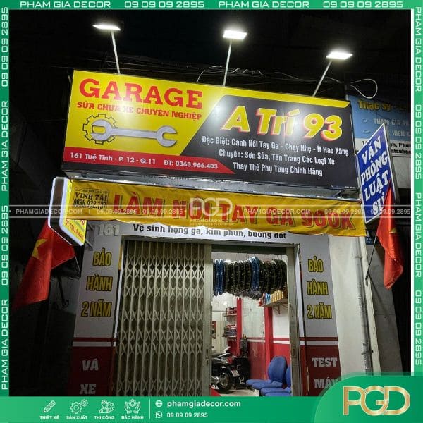 Lắp đặt bảng hiệu Quận Tân Phú - Lựa chọn hoàn hảo cho tiệm sửa xe Trí