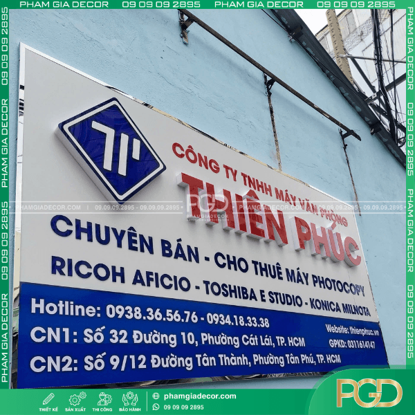 Thi công bảng hiệu alu chữ nổi nẹp viền inox tại Phường Tân Phú (Quận Tân Phú cũ ) TP. HCM - 09.09.09.2895 3 thi công bảng hiệu alu chữ nổi giá rẻ