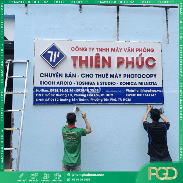 Thi công bảng hiệu alu chữ nổi nẹp viền inox tại Phường Tân Phú (Quận Tân Phú cũ ) TP. HCM - 09.09.09.2895 1 thi công bảng hiệu alu chữ nổi giá rẻ