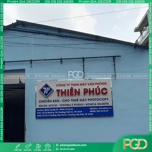 Thi công bảng hiệu alu chữ nổi nẹp viền inox tại Phường Tân Phú (Quận Tân Phú cũ ) TP. HCM - 09.09.09.2895 5 thi công bảng hiệu alu chữ nổi giá rẻ