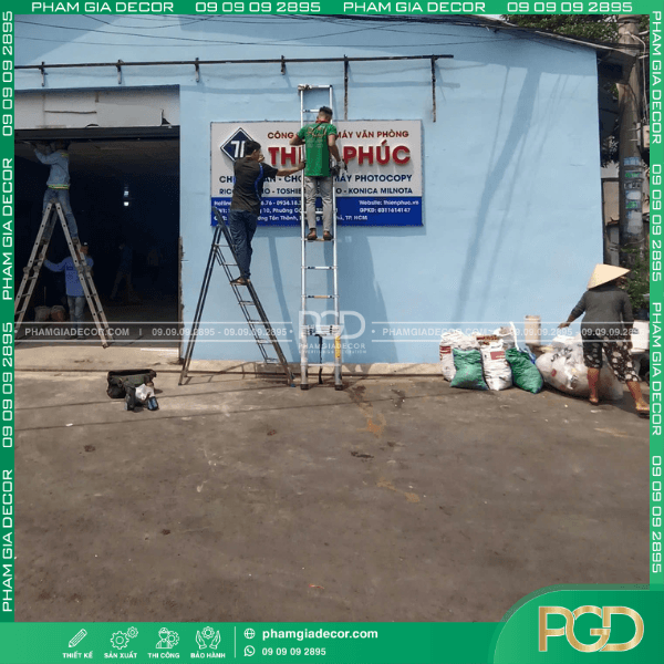 Thi công bảng hiệu alu chữ nổi nẹp viền inox tại Phường Tân Phú (Quận Tân Phú cũ ) TP. HCM - 09.09.09.2895 7 thi công bảng hiệu alu chữ nổi giá rẻ