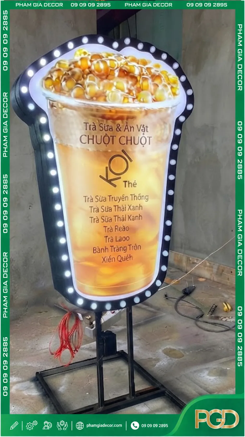 Hộp đèn ly trà đào