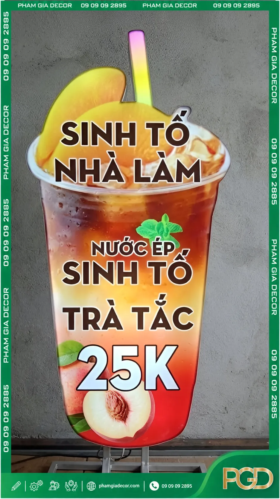Hộp đèn ly trà đào