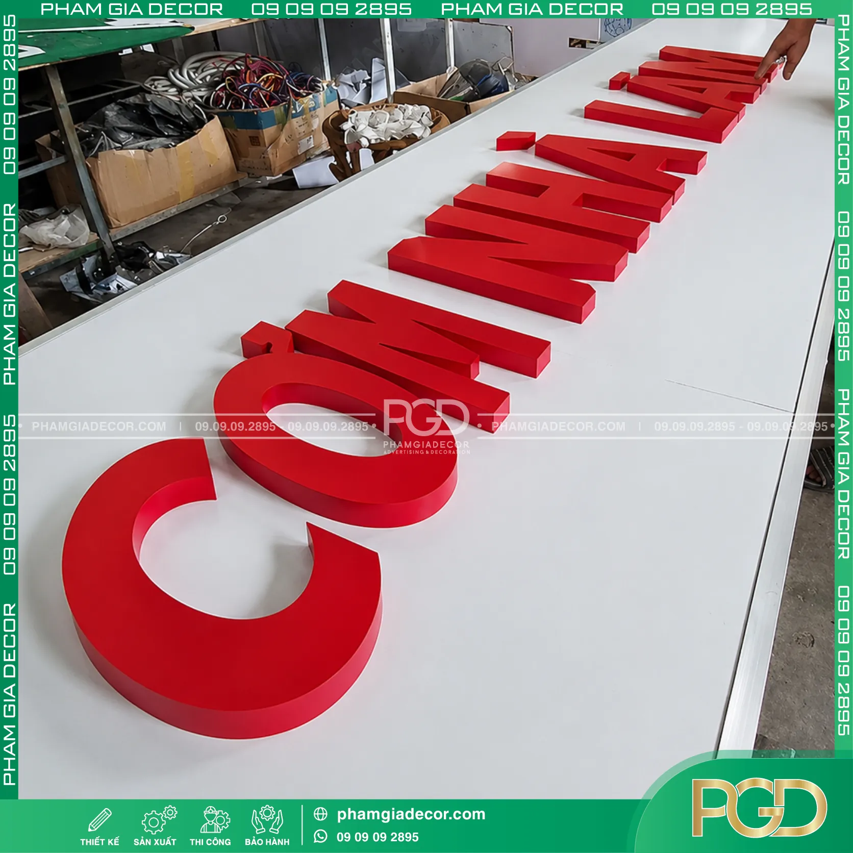 Gia công chữ nổi mica 11 Gia công chữ nổi mica
