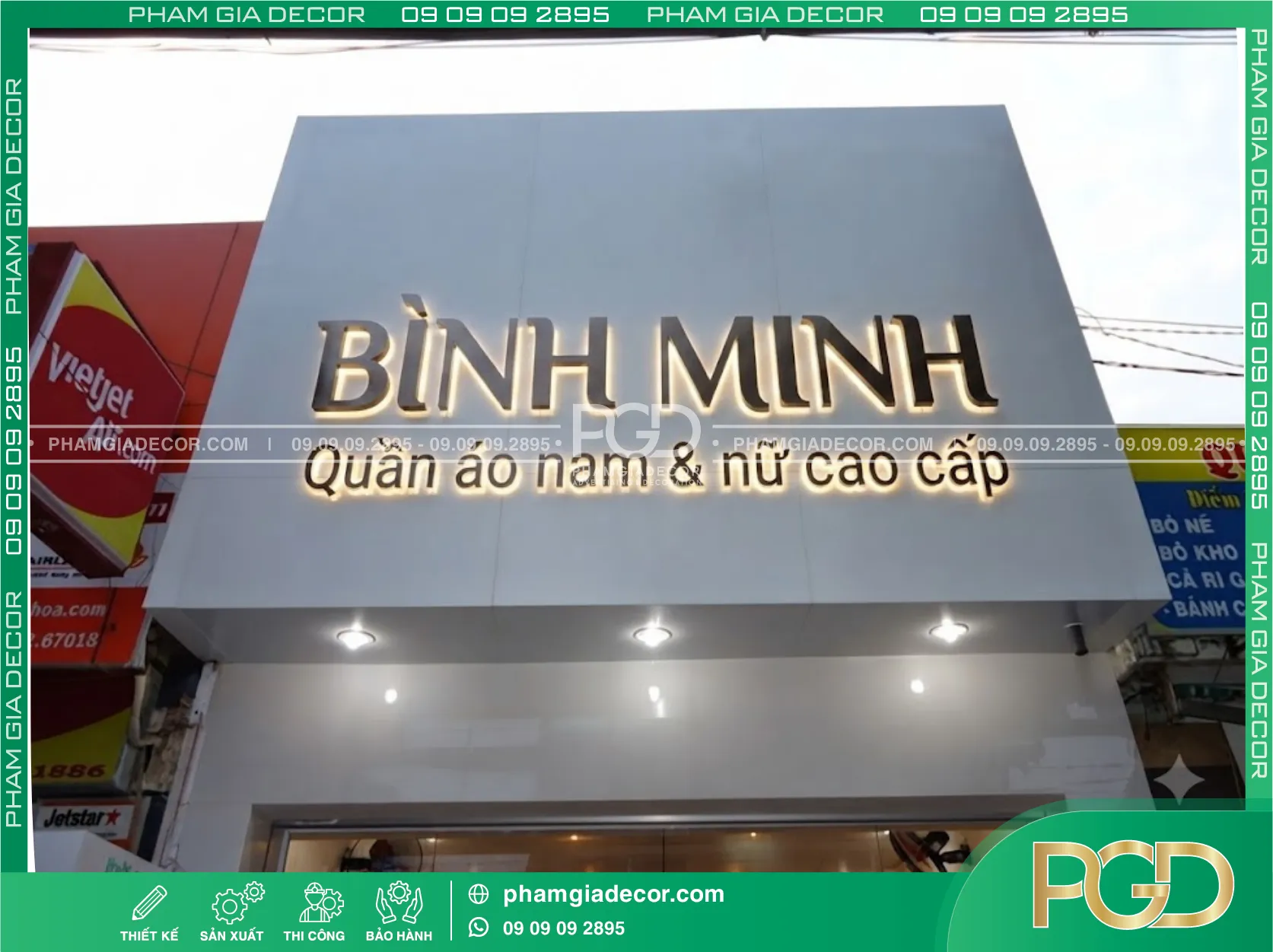 Bảng hiệu alu chữ nổi inox đế mica cháo 12 Bảng hiệu alu chữ nổi inox đế mica cháo