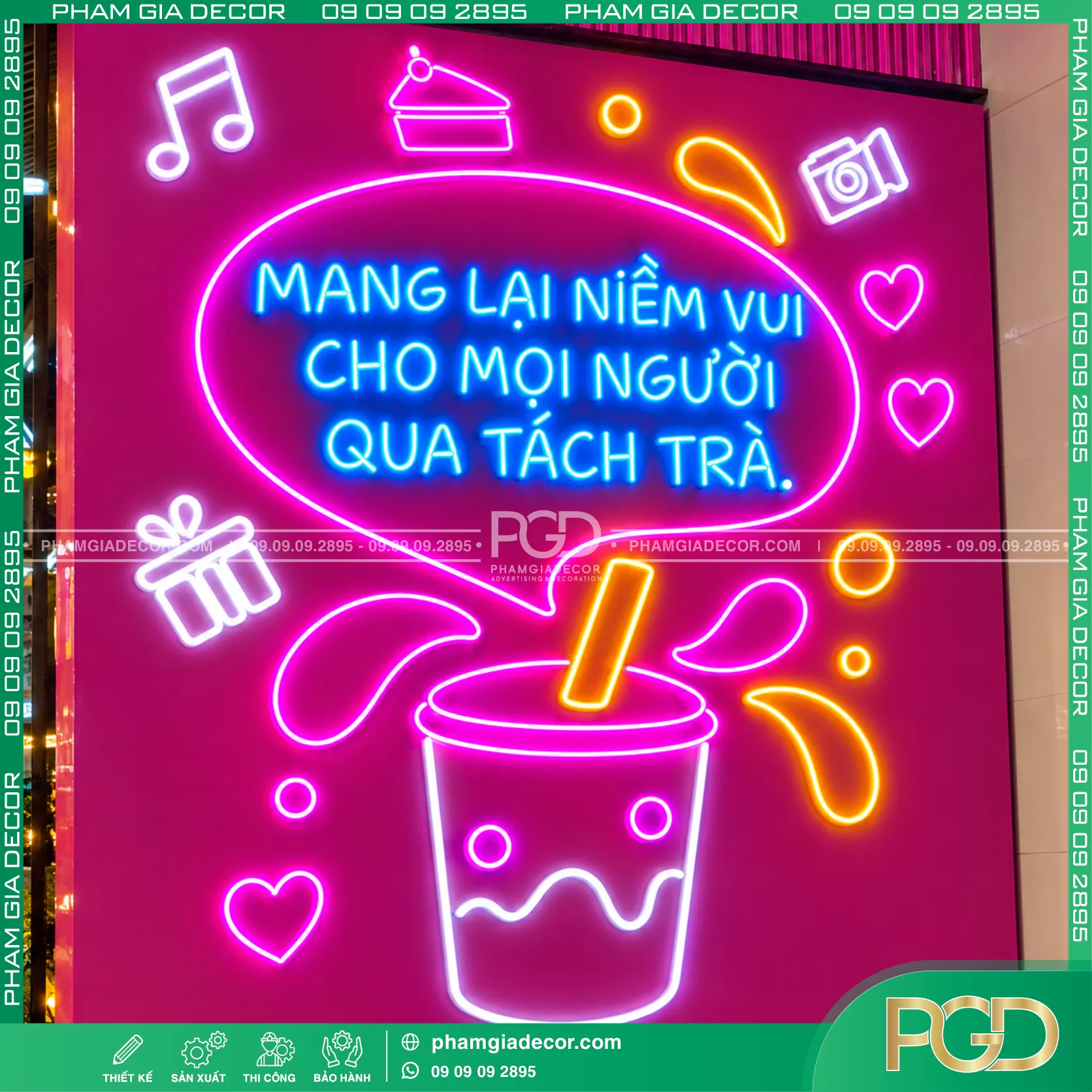 Bảng led neon sign quán trà sữa 14 Bảng led neon sign quán trà sữa