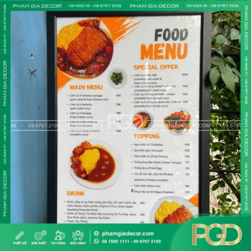 Hộp Đèn Nắp Bật Menu – Giải Pháp Trưng Bày Menu Chuyên Nghiệp