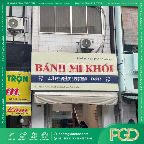 Bảng Hiệu Bạt Hiflex Mặt Tiền Quán Bánh Mì Khói