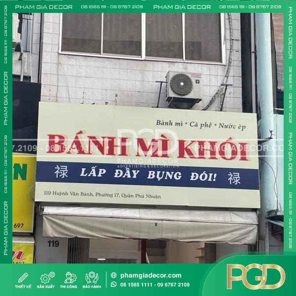 Bảng Hiệu Bạt Hiflex Mặt Tiền Quán Bánh Mì Khói
