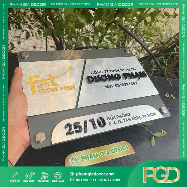 Bảng Tên Công Ty Chữ Nổi Dương Phạm Nâng Tầm Nhận Diện Thương Hiệu Doanh Nghiệp