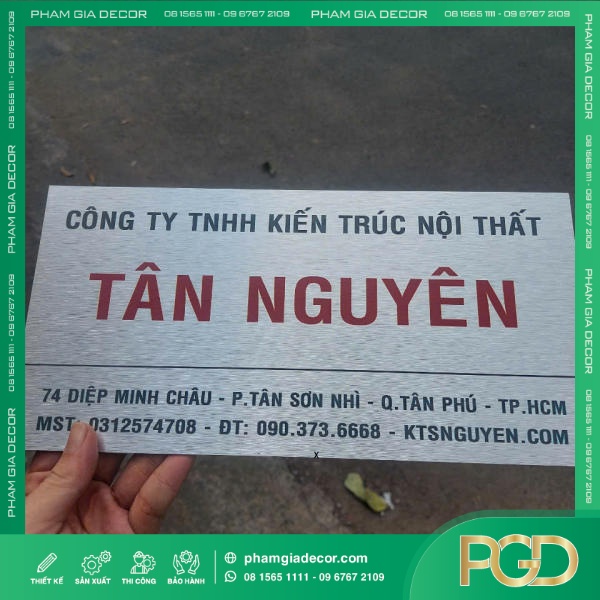 Bảng Tên Công Ty Inox Bạc Xước Đẳng Cấp Thương Hiệu Hiện Đại Cho Văn Phòng & Doanh Nghiệp