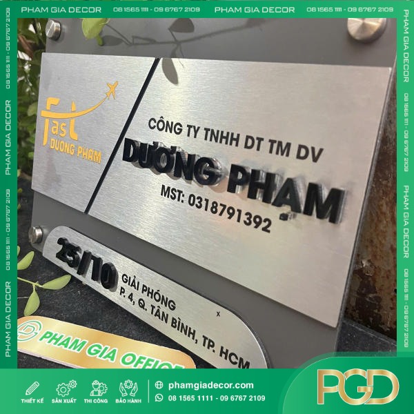 Bảng Tên Công Ty Chữ Nổi Dương Phạm Nâng Tầm Nhận Diện Thương Hiệu Doanh Nghiệp
