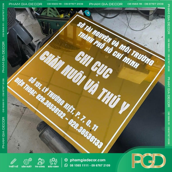Bảng Tên Công Ty Inox Vàng Gương Ăn Mòn Khẳng Định Uy Tín Cho Chi Cục Thú Y Chăn Nuôi Quận 11
