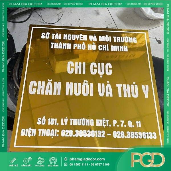 bảng tên inox chi cục thú y